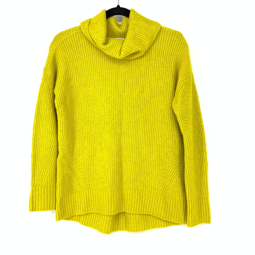 Old Navy Women's Size S Turtleneck Knitted Pullover Sweater Long Sleeve Citron